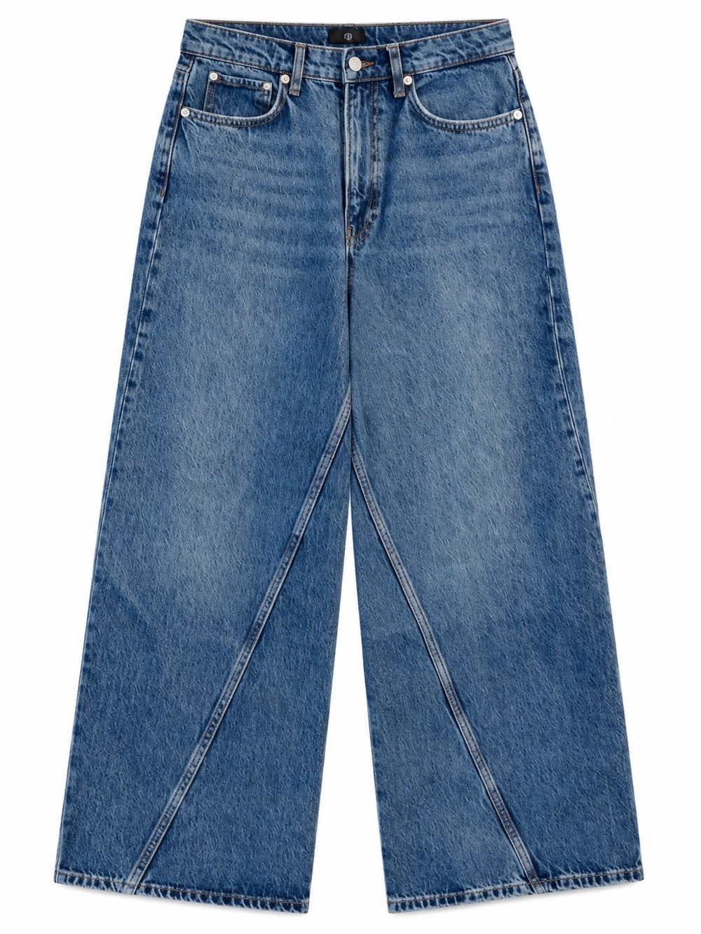 Anine Bing Brie Jeans Womens 28 Cabana Blue Wide Leg Seam Detail NWT - Picture 2 of 11